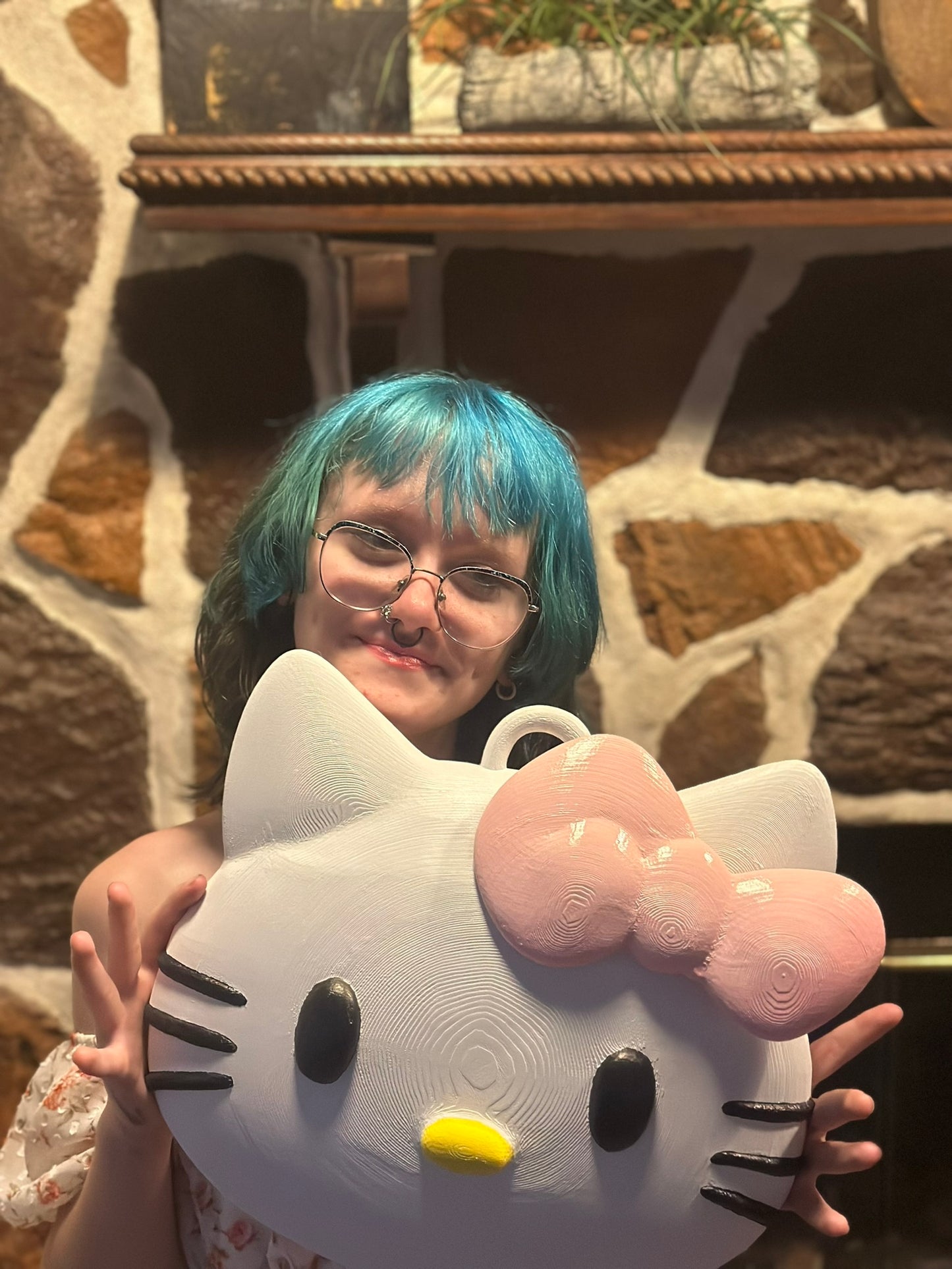 🎀 Giant Hello Kitty Wall Medallion with Hook – Hand-Painted & Purr-fectly Adorable!