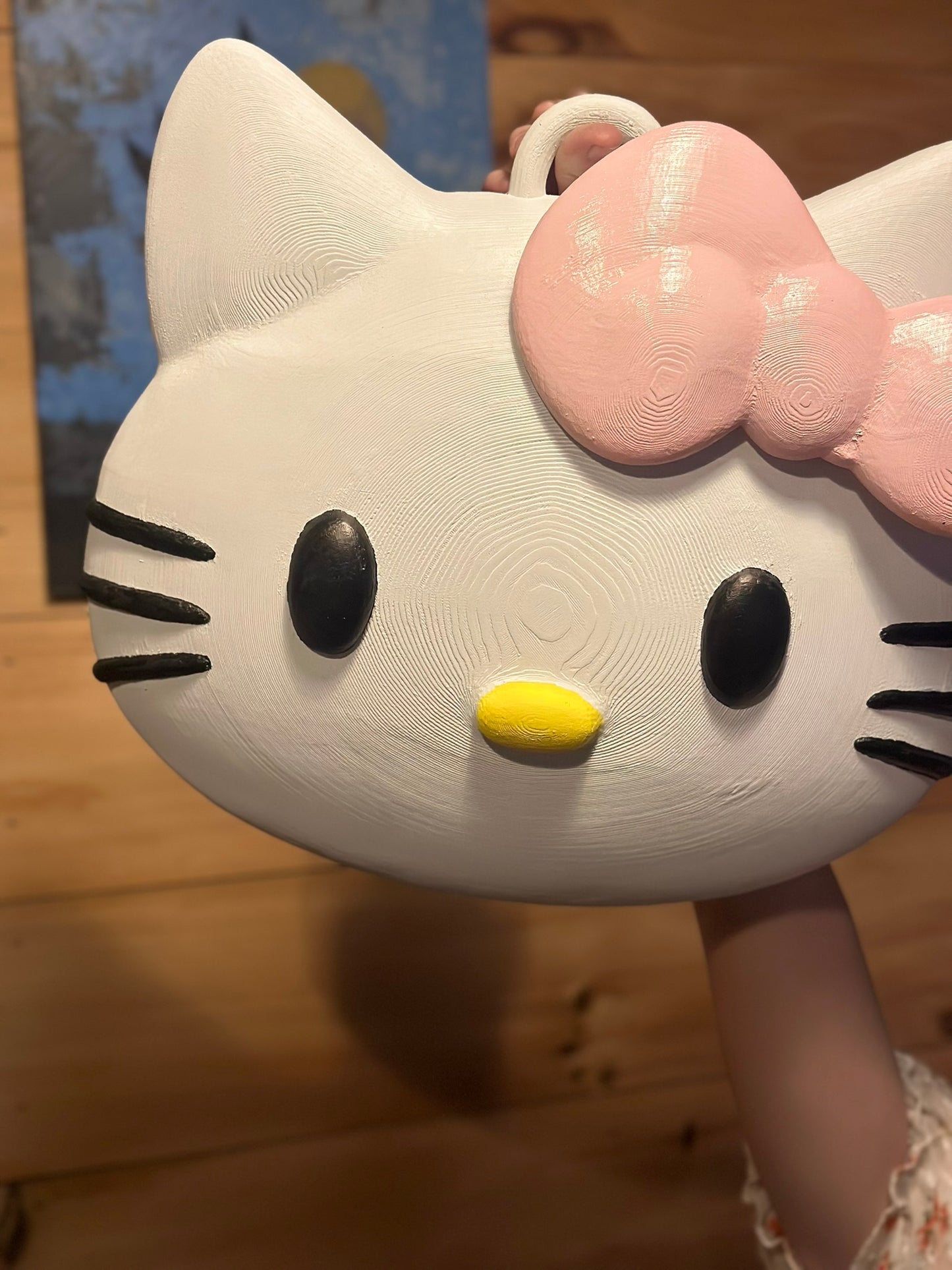 🎀 Giant Hello Kitty Wall Medallion with Hook – Hand-Painted & Purr-fectly Adorable!