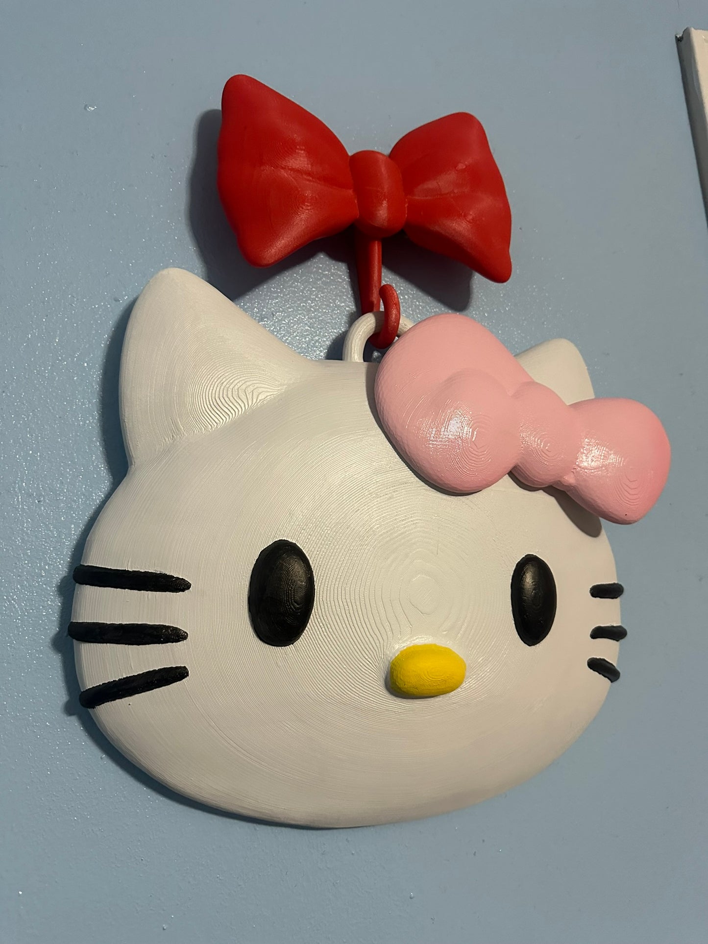 🎀 Giant Hello Kitty Wall Medallion with Hook – Hand-Painted & Purr-fectly Adorable!